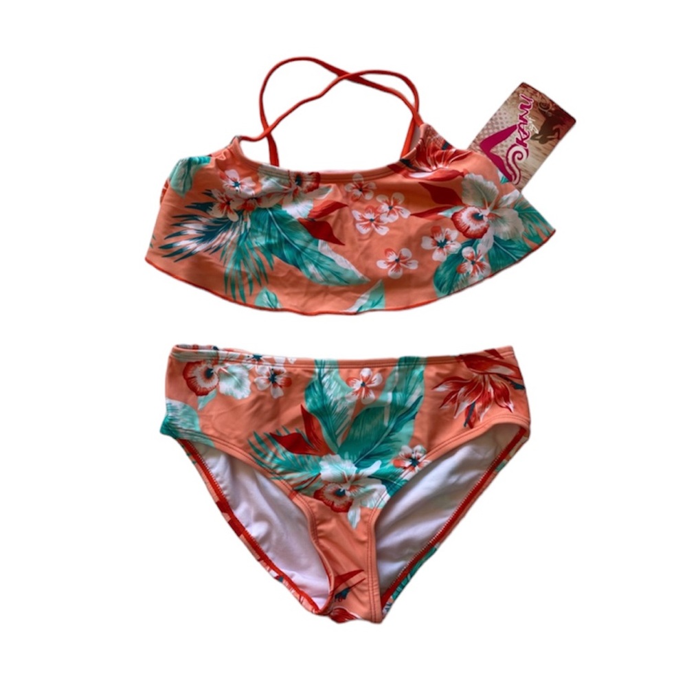 KANUSURF 2 Peace Girls Coral Bikini Set Size 14